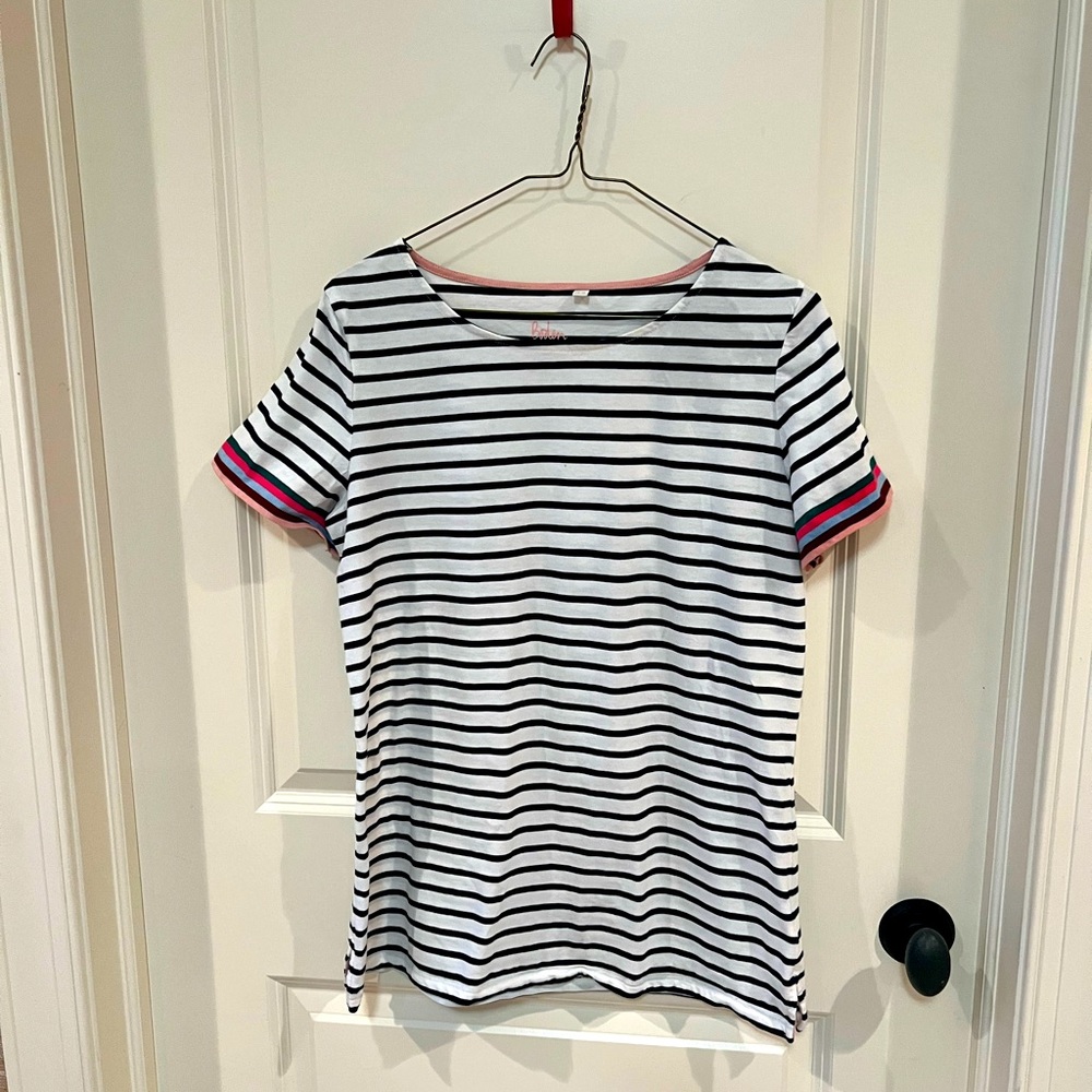 Boden t shirt, white & black striped